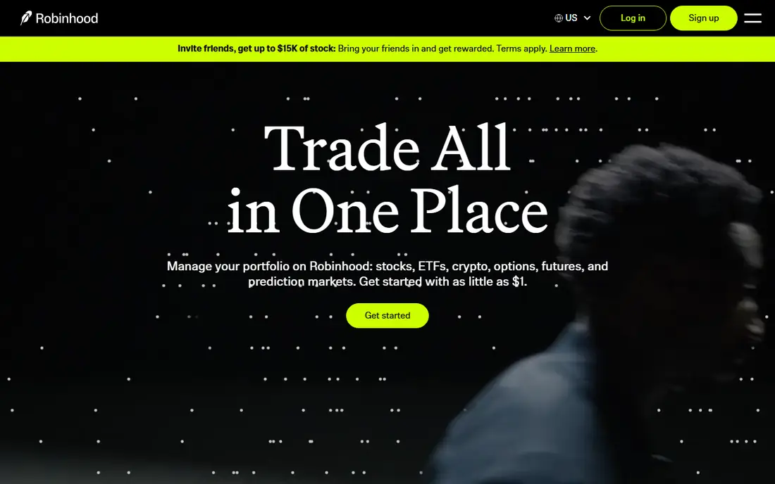 Robinhood homepage