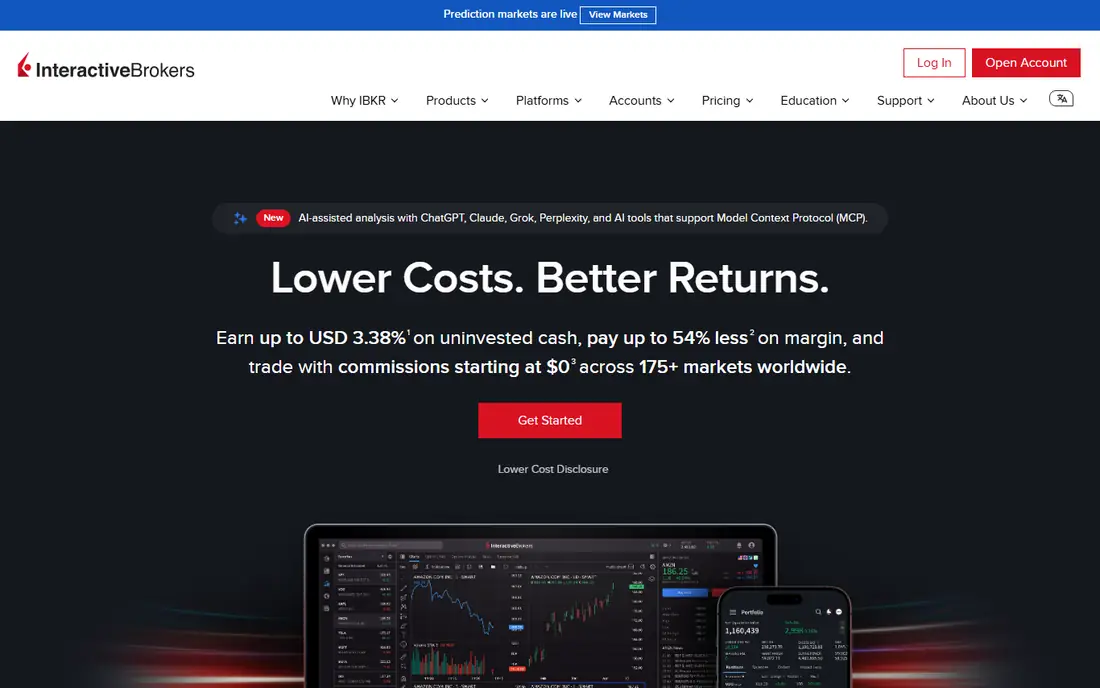 Interactive Brokers homepage