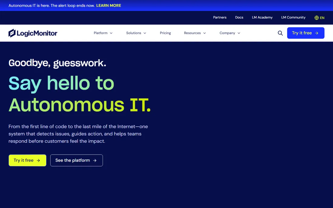 LogicMonitor homepage