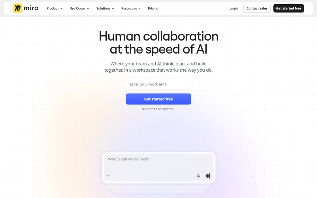 Miro homepage