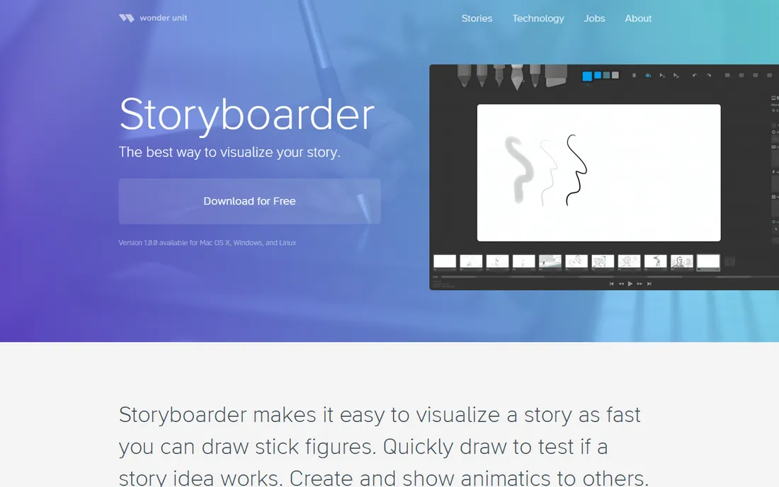 Storyboarder homepage