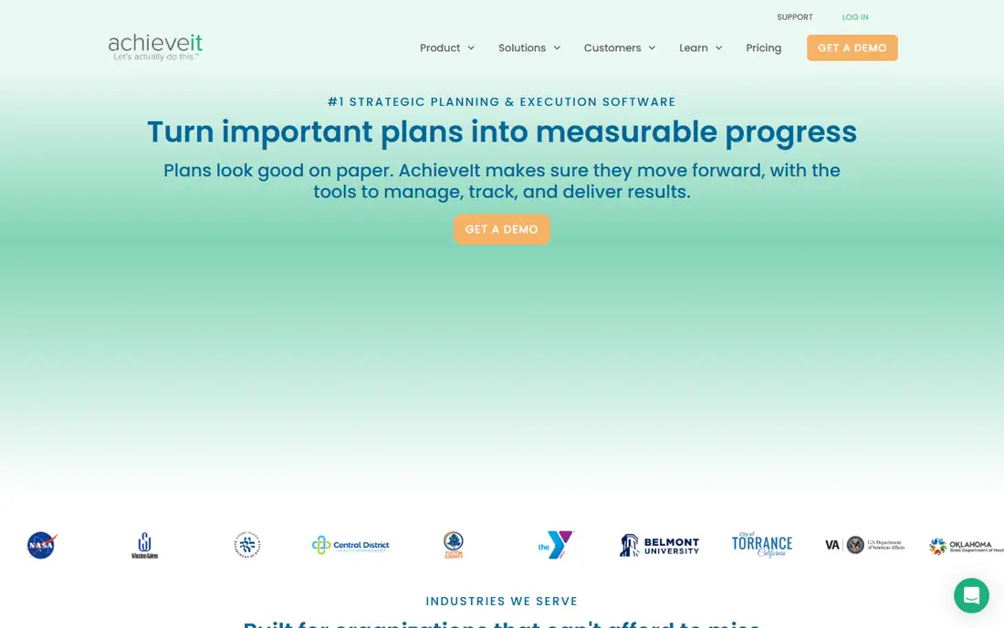 AchieveIt homepage