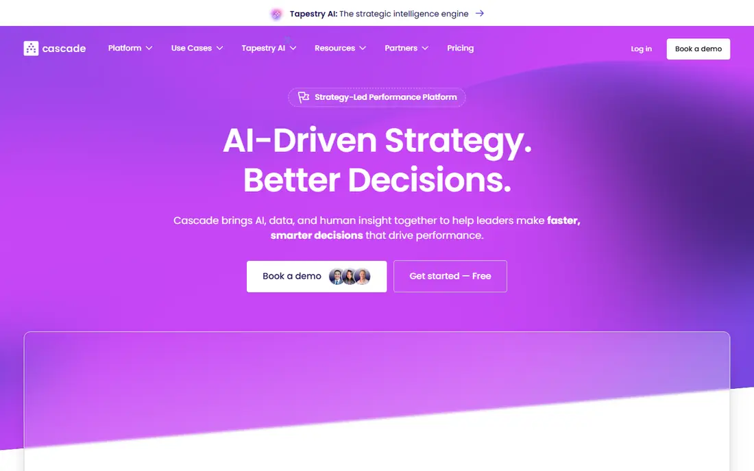 Cascade homepage