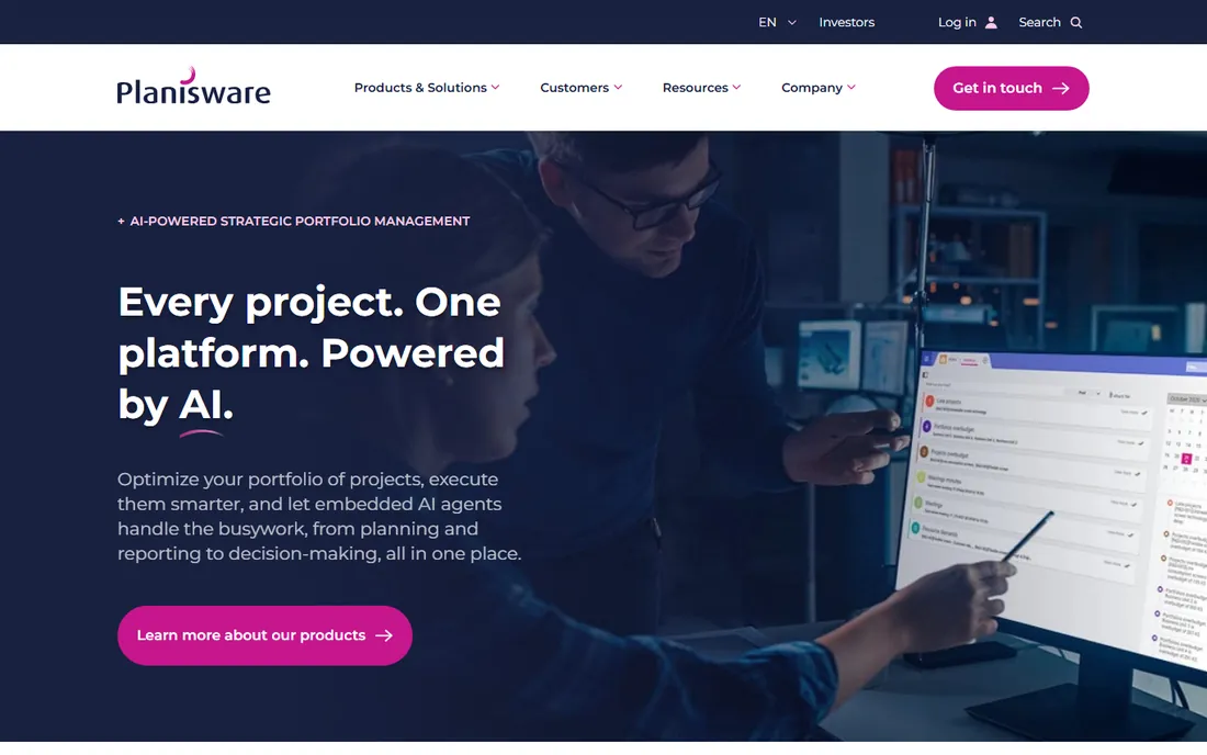 Planisware homepage