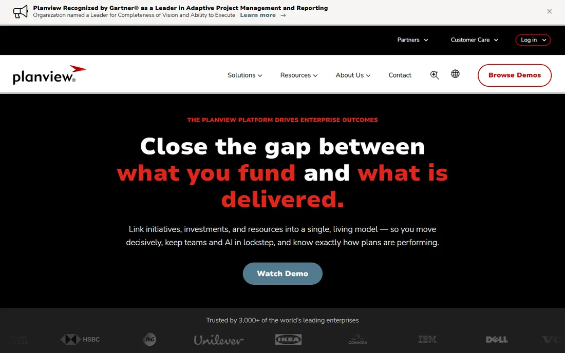 Planview homepage