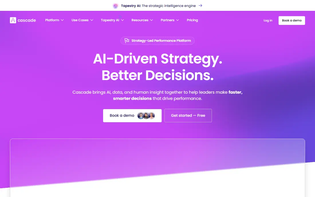 Cascade homepage