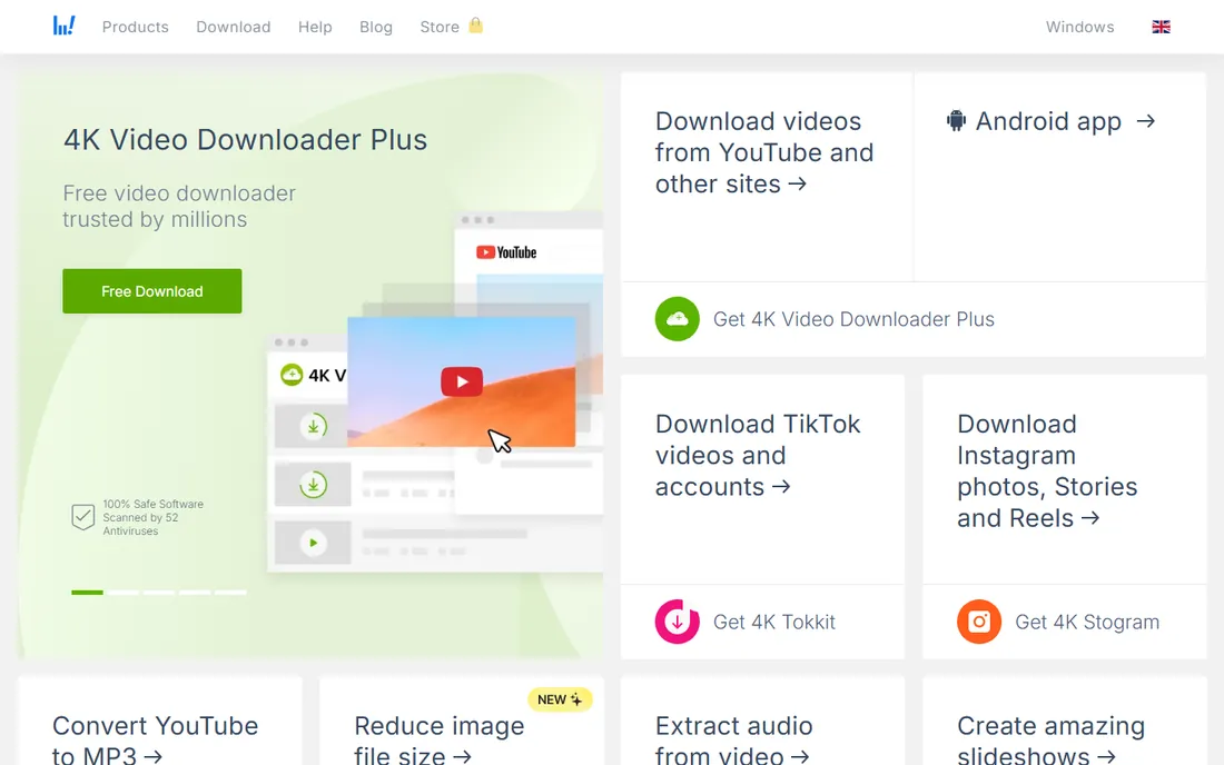 4K Video Downloader homepage