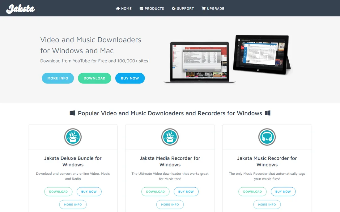 Jaksta Media Recorder homepage