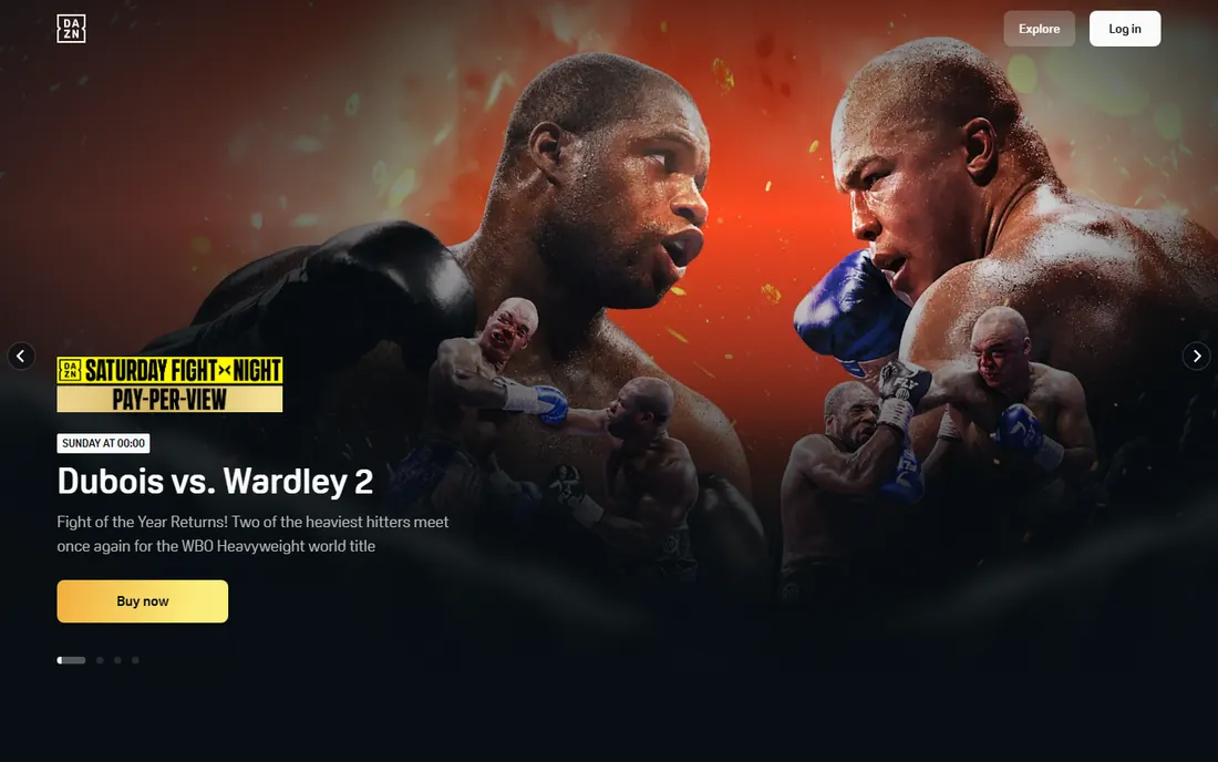 DAZN homepage