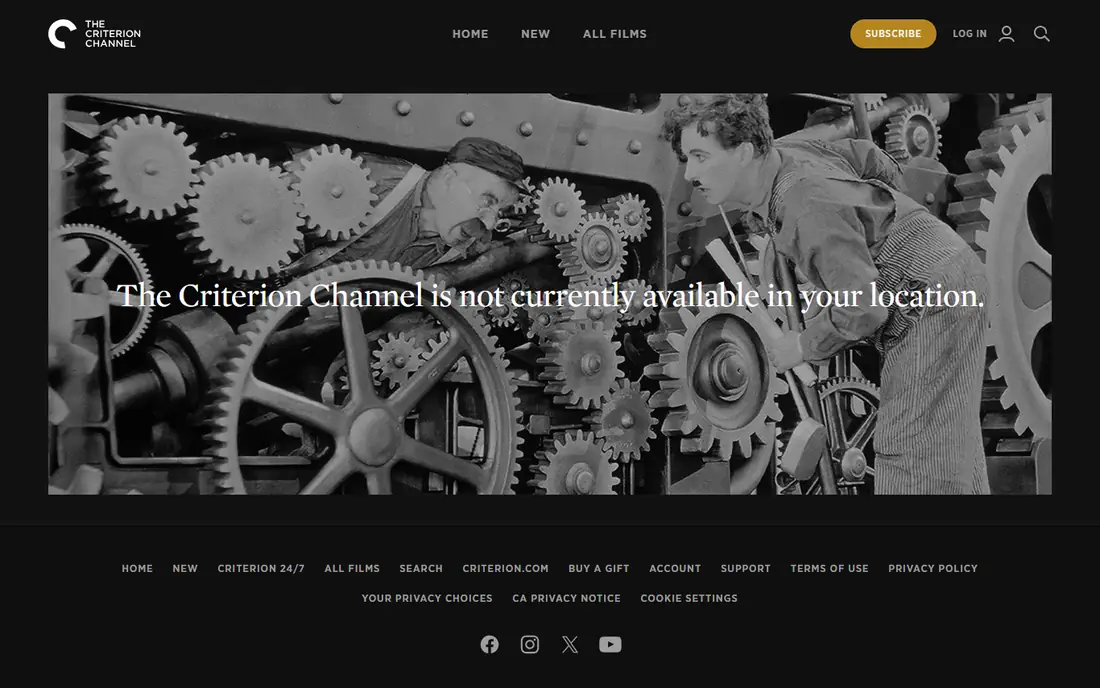 Criterion Channel homepage