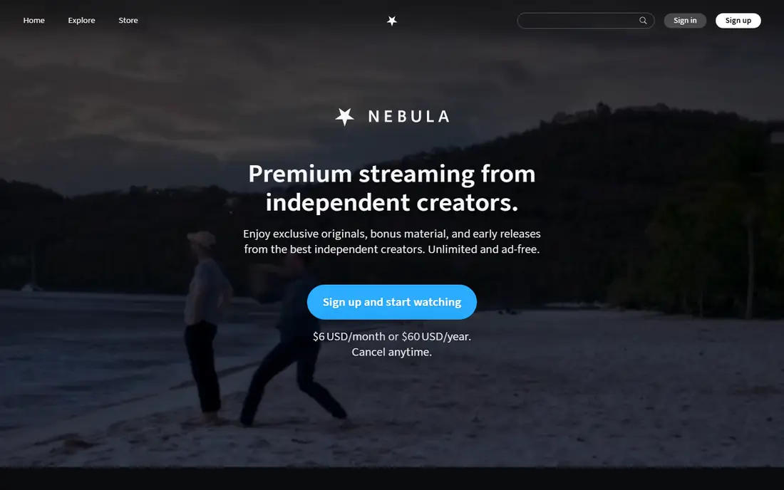 Nebula homepage