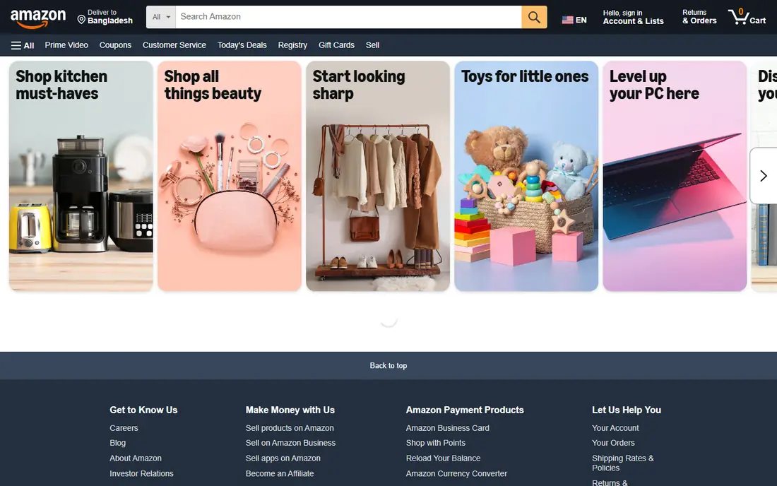 Prime Video homepage