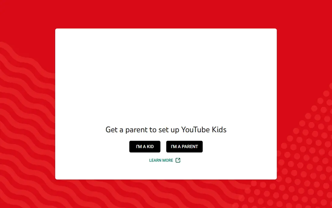 YouTube Kids homepage