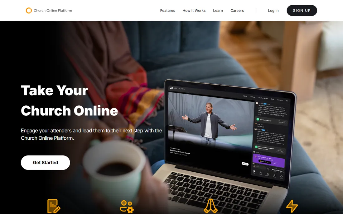 Church Online Platform homepage
