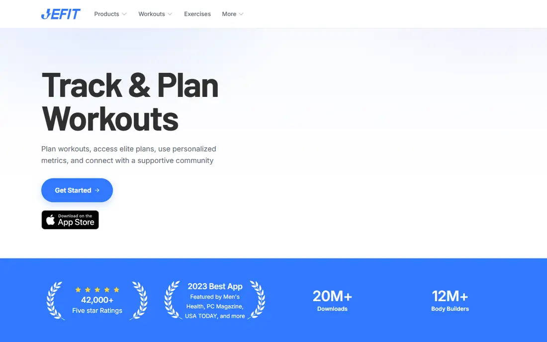 Jefit homepage