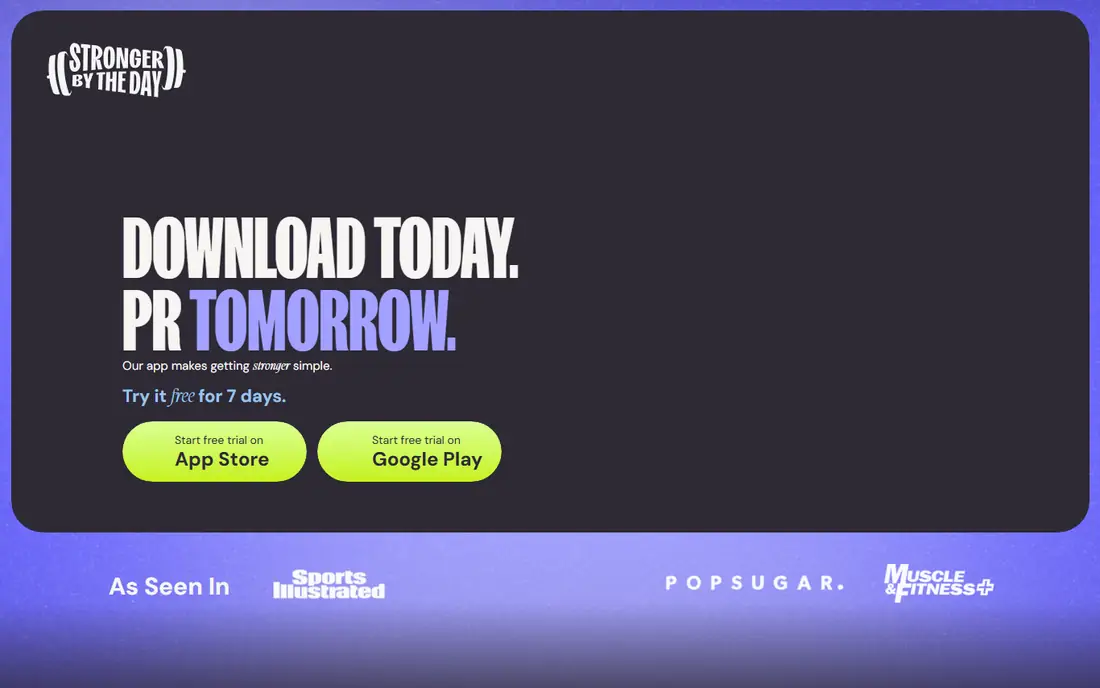 Stronger by the Day homepage