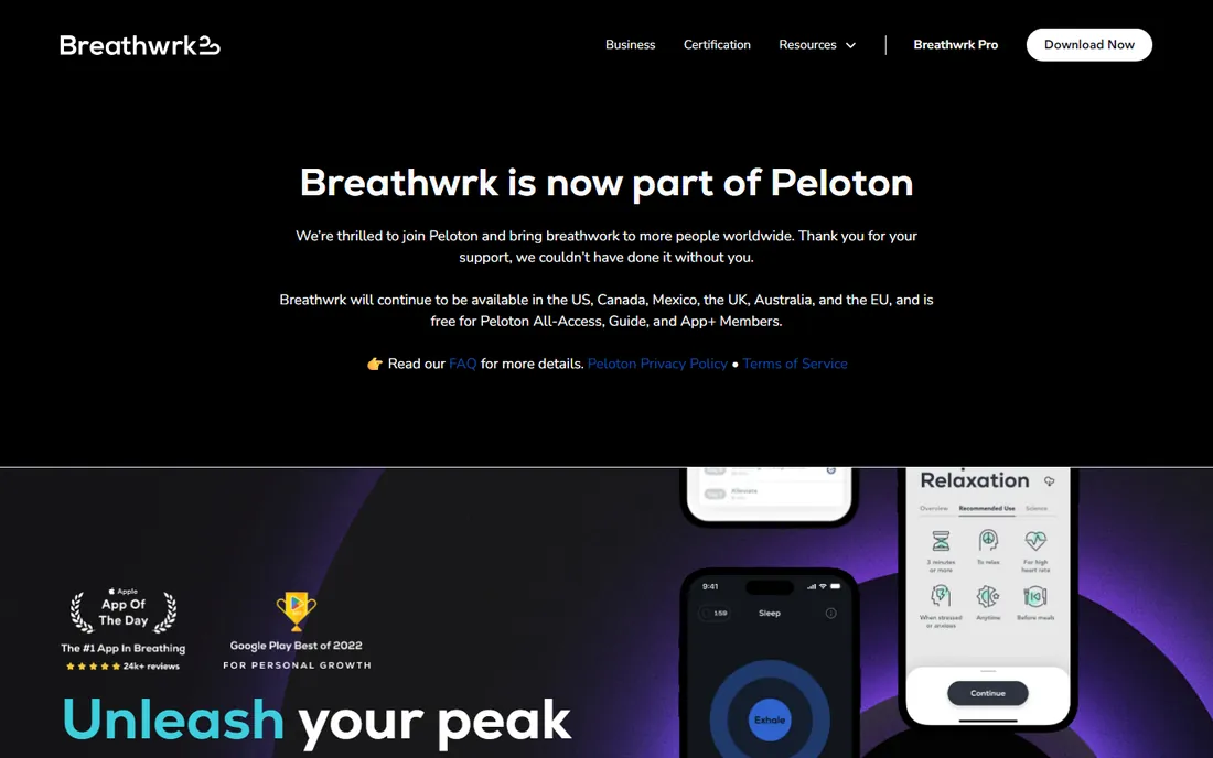 Breathwrk homepage