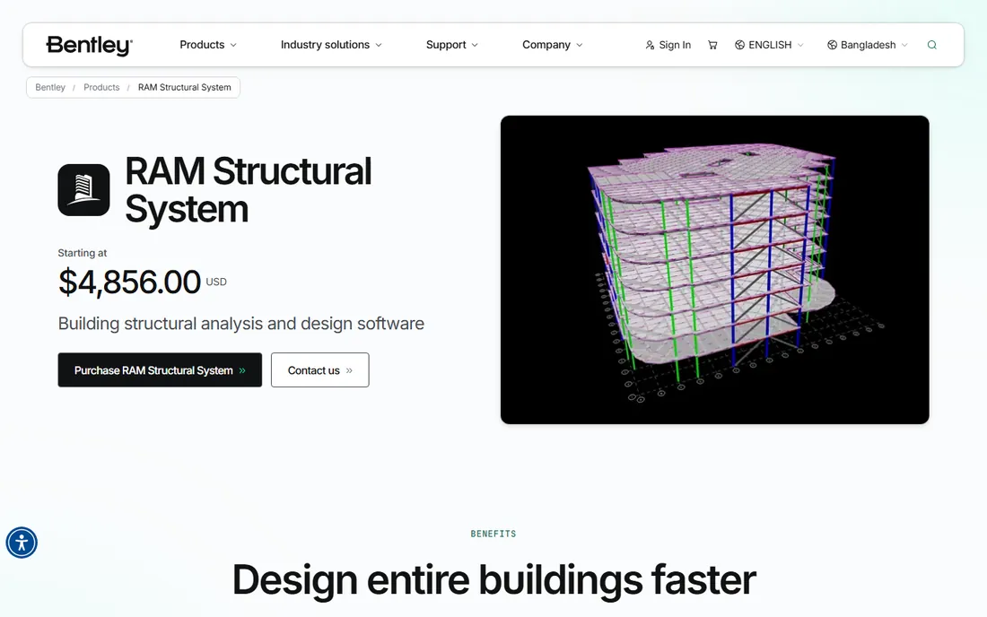 RAM Structural System homepage