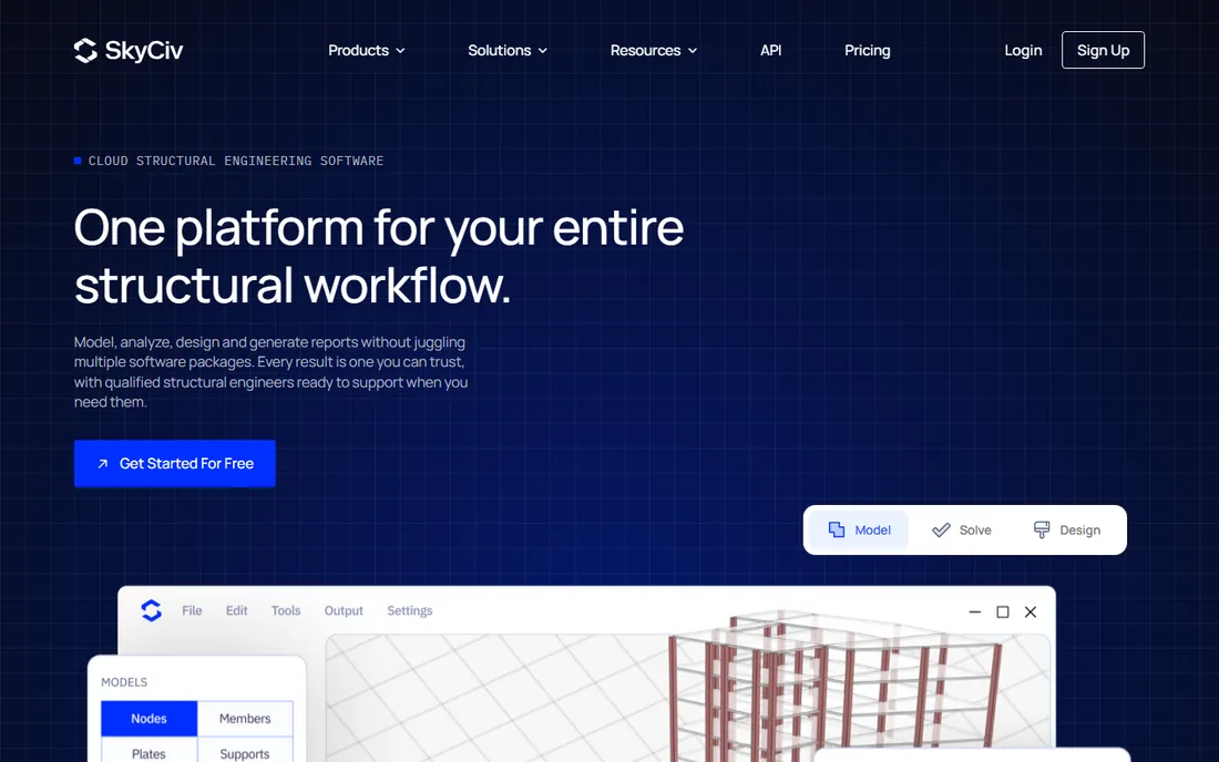 SkyCiv homepage