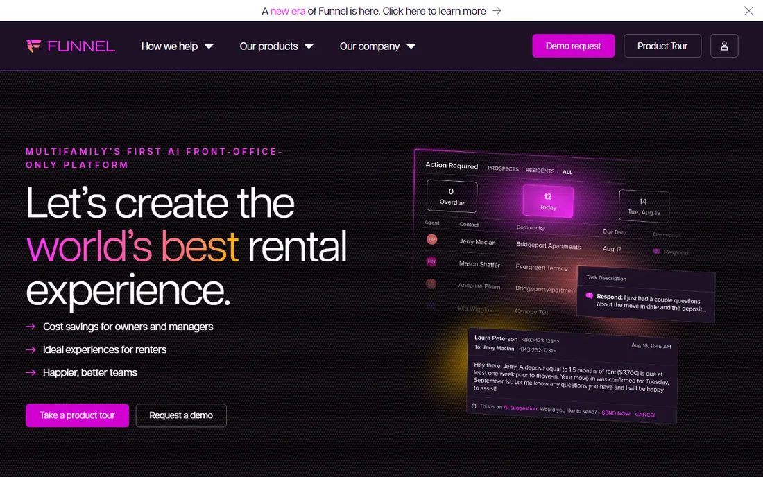Funnel homepage