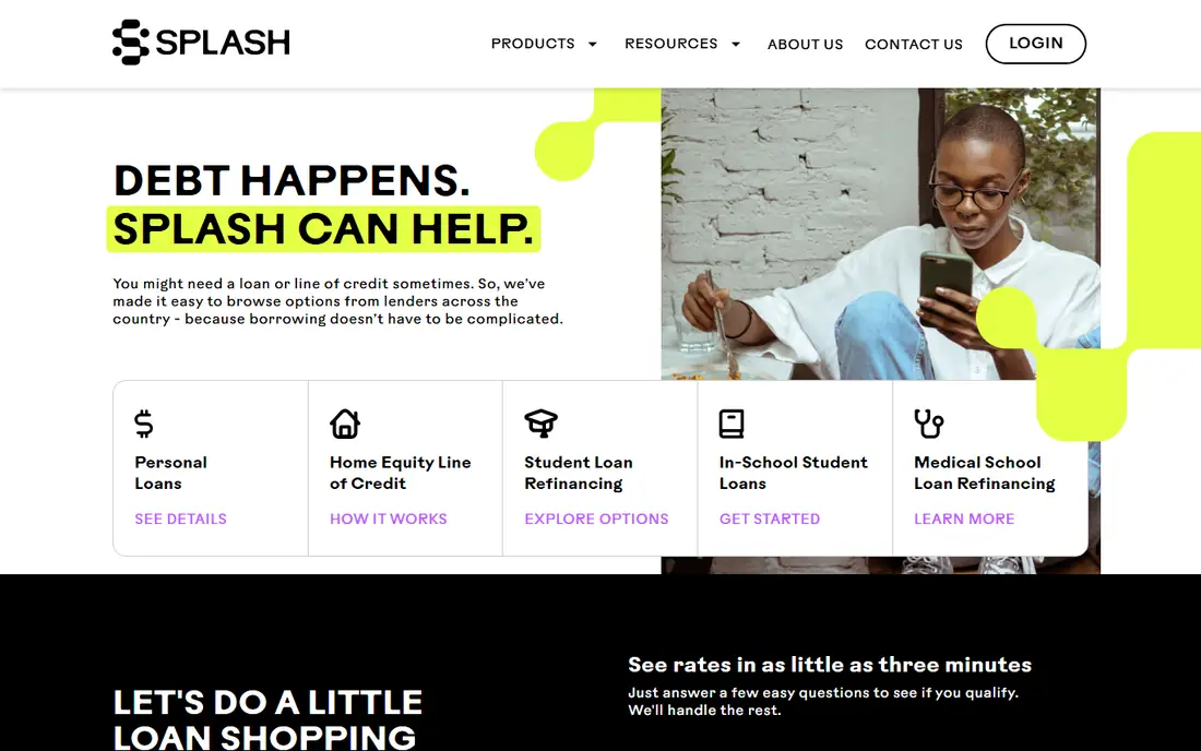 Splash Financial homepage