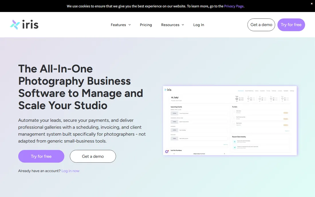 Iris Works homepage
