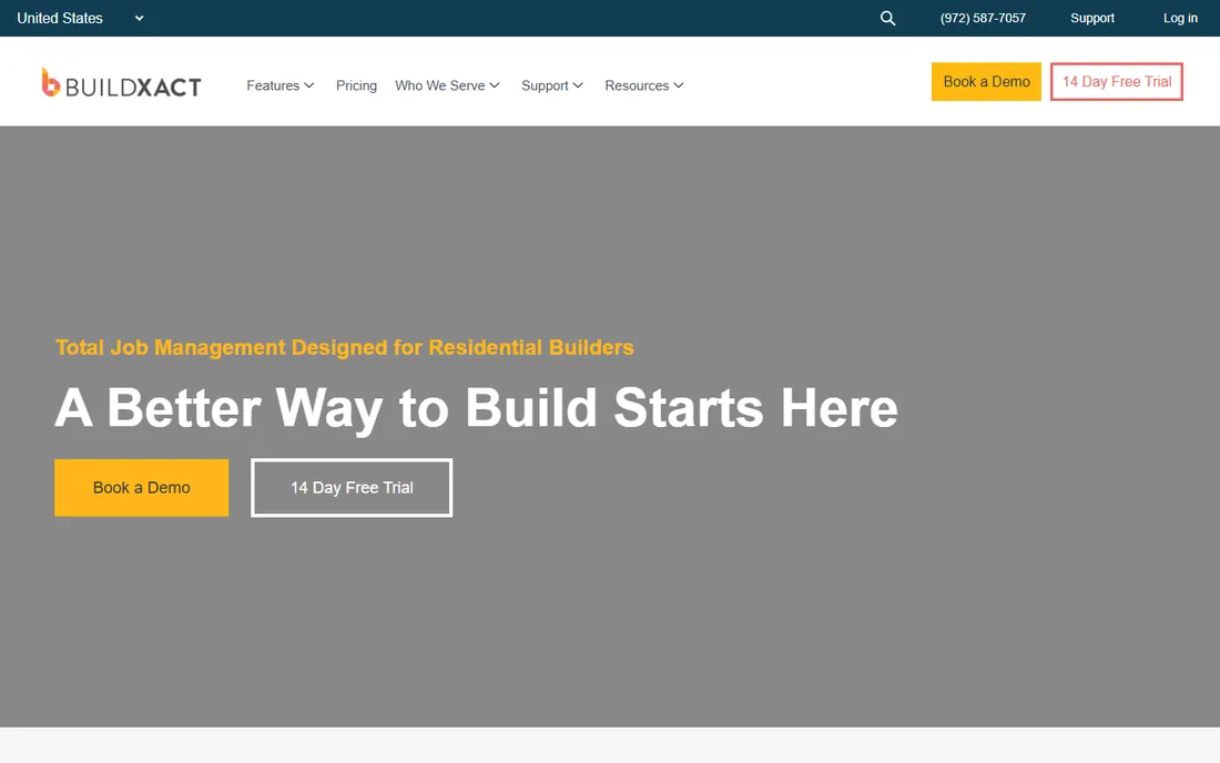 Buildxact homepage