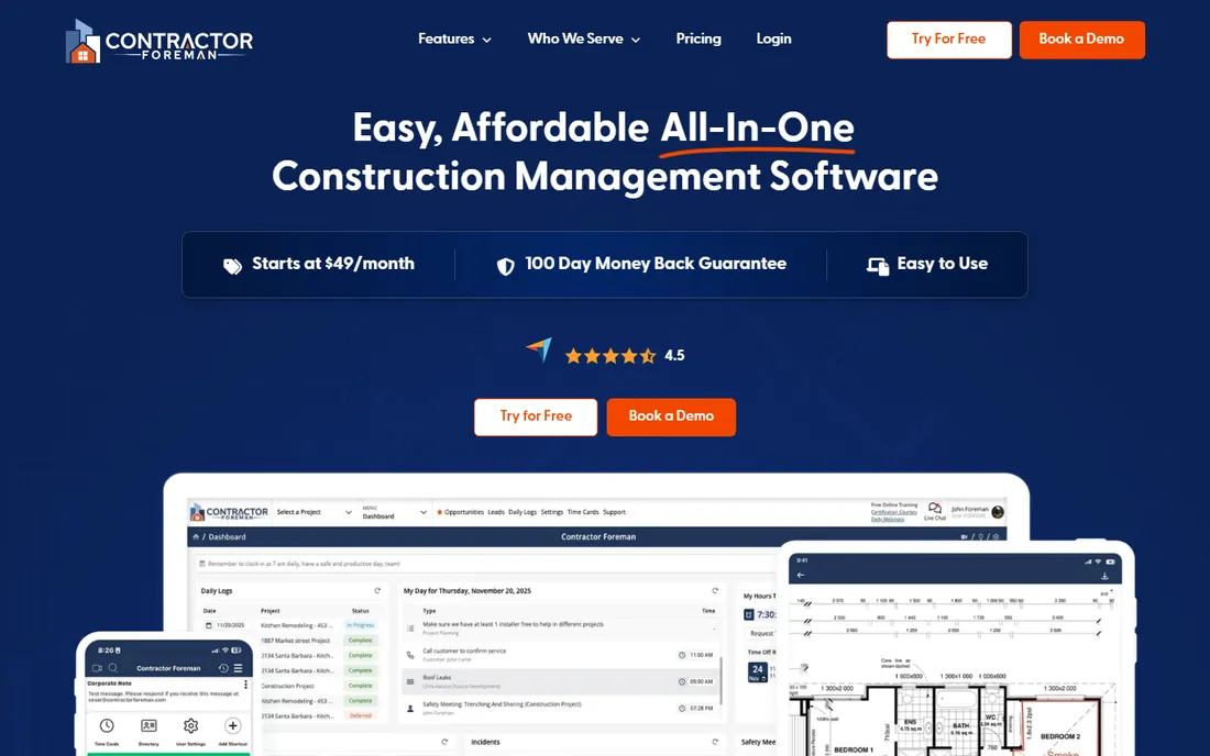 Contractor Foreman homepage