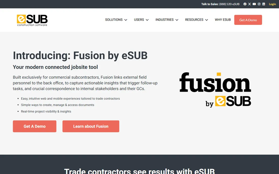 eSUB homepage