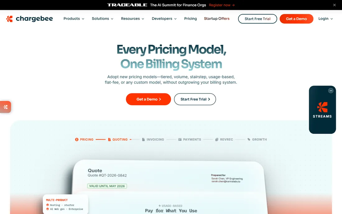 Chargebee homepage
