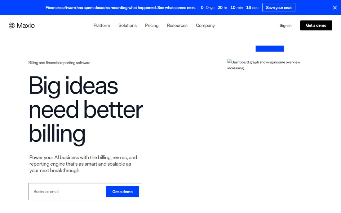 Maxio homepage