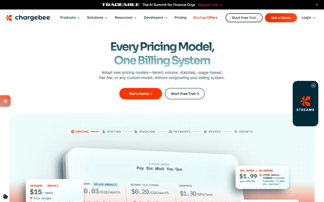 Chargebee homepage