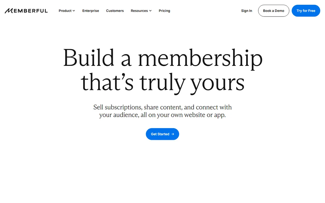 Memberful homepage