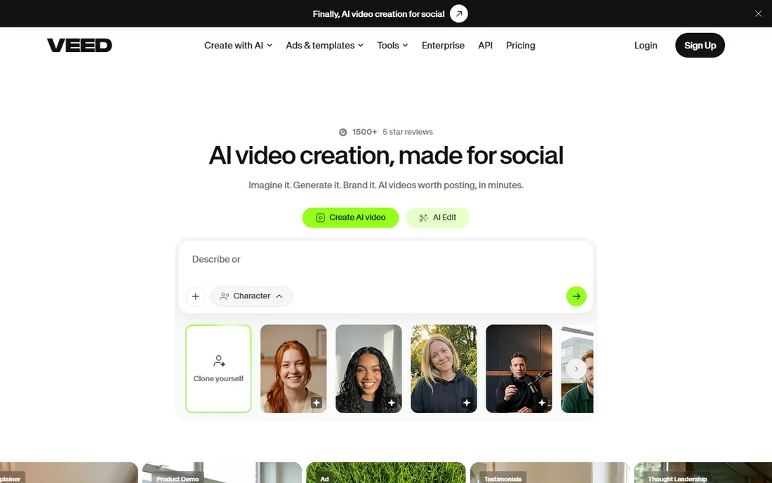 VEED homepage