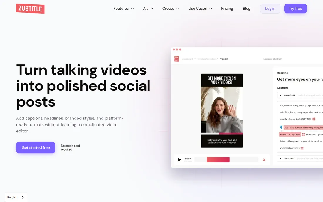 Zubtitle homepage