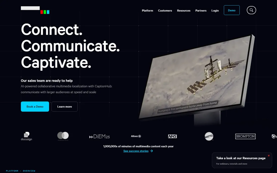 CaptionHub homepage