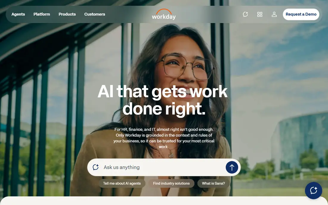 Workday homepage