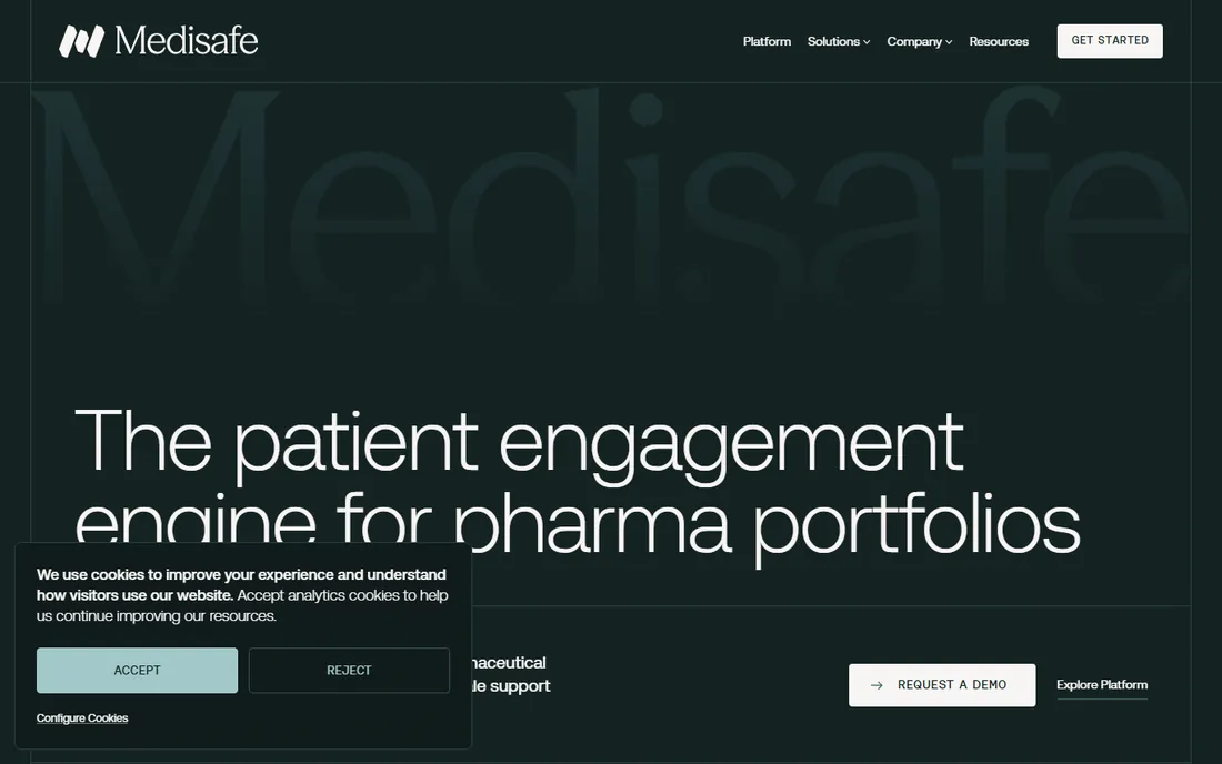 Medisafe homepage