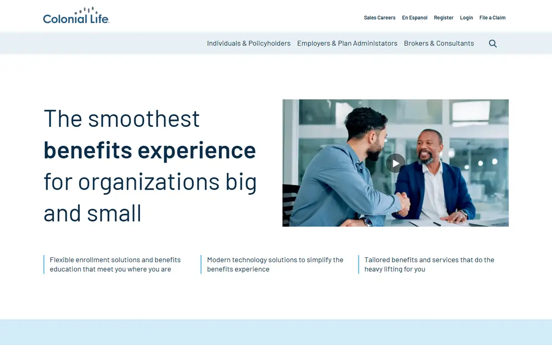 Colonial Life homepage