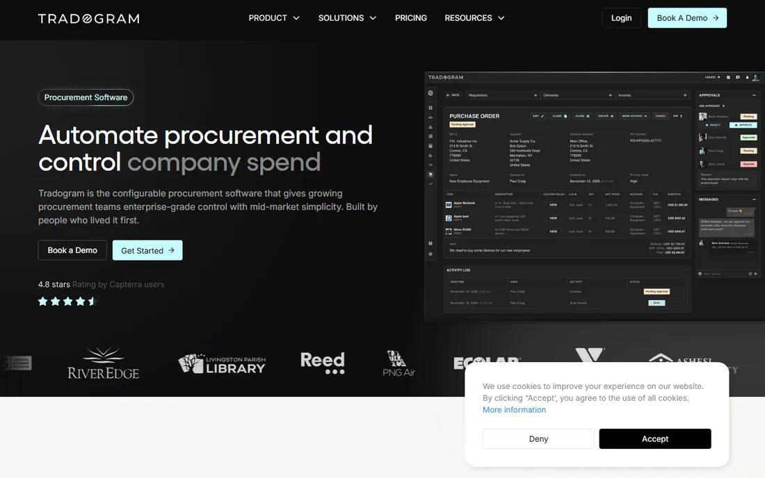 Tradogram homepage