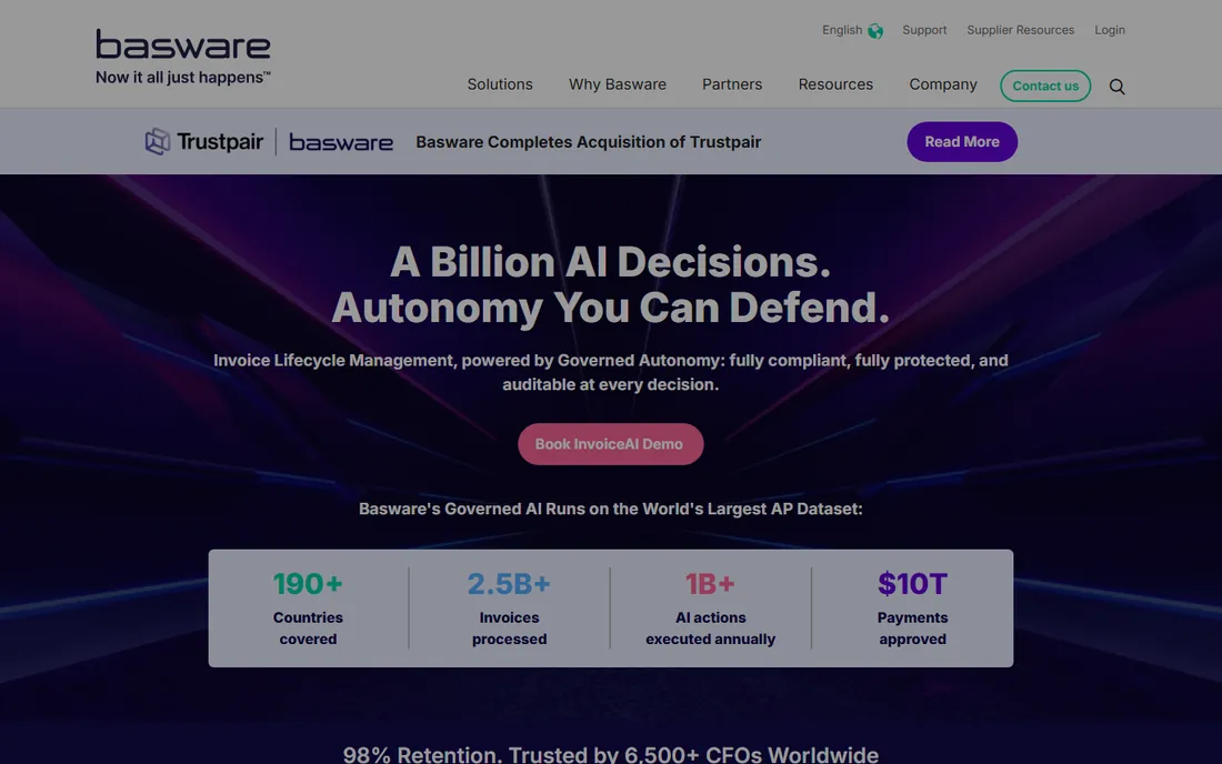Basware homepage