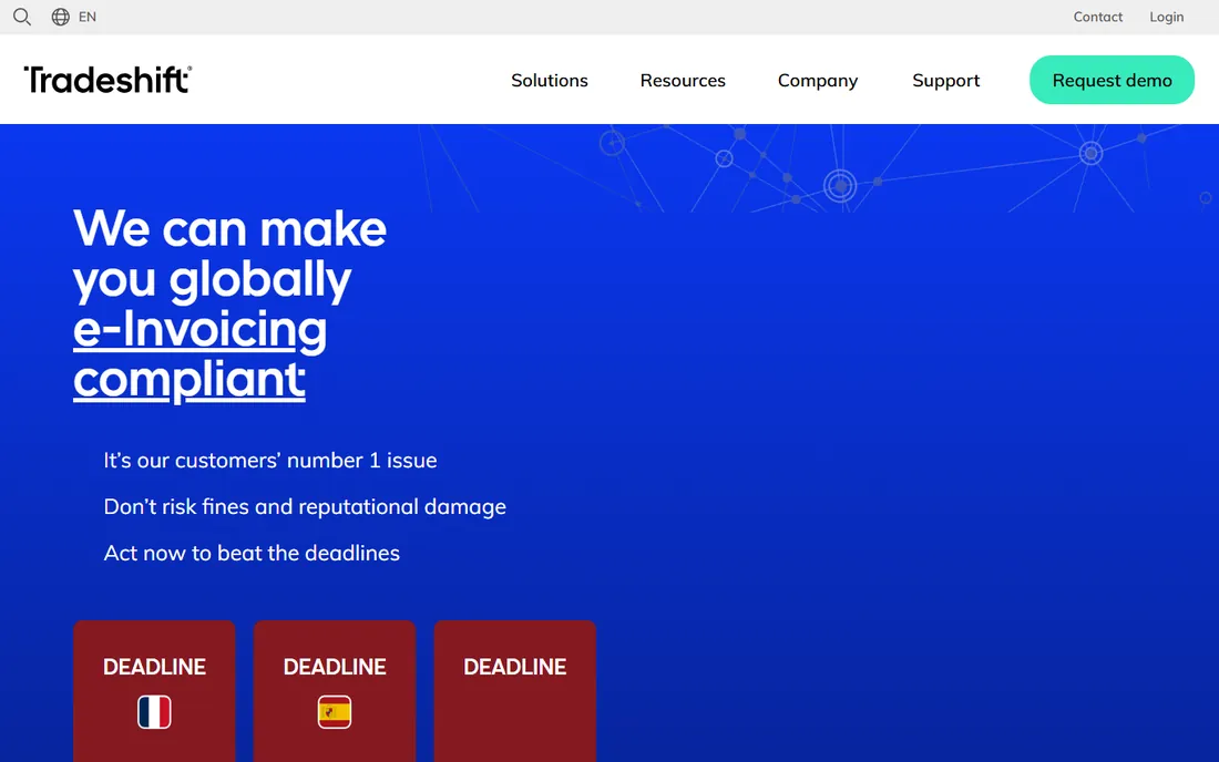 Tradeshift homepage