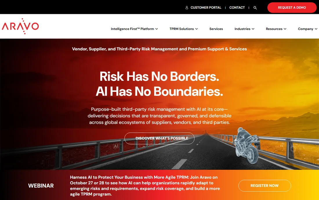 Aravo homepage