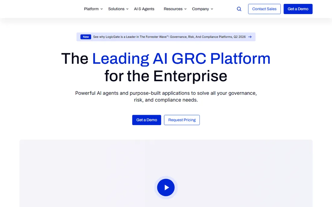 LogicGate Risk Cloud homepage