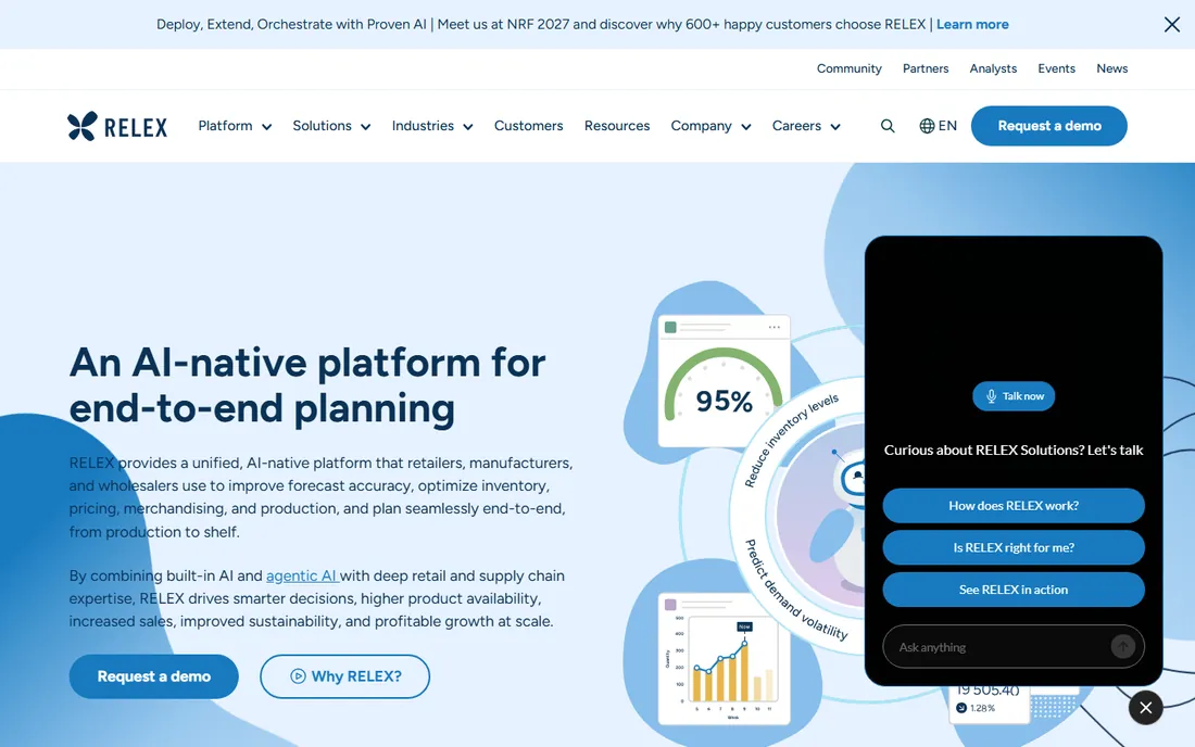 RELEX Solutions homepage