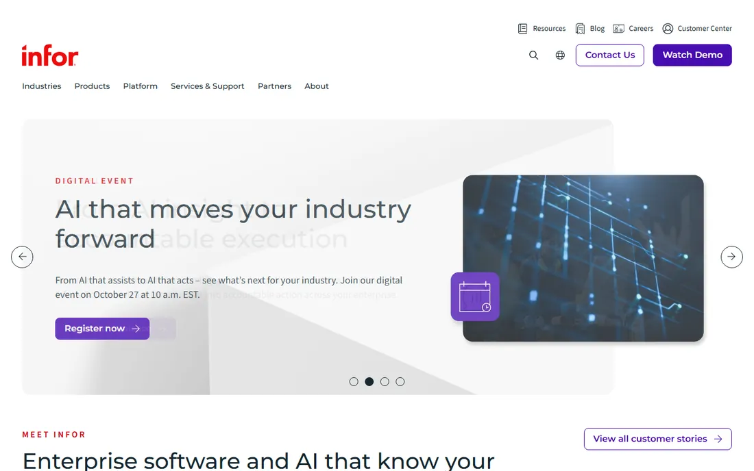 Infor homepage