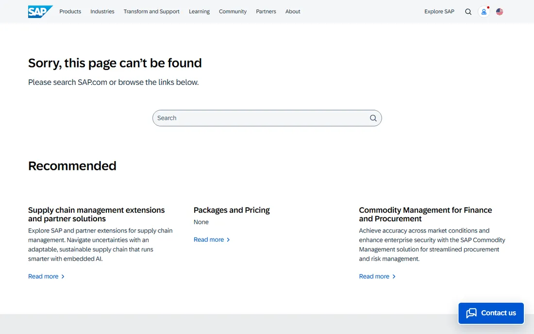 SAP homepage