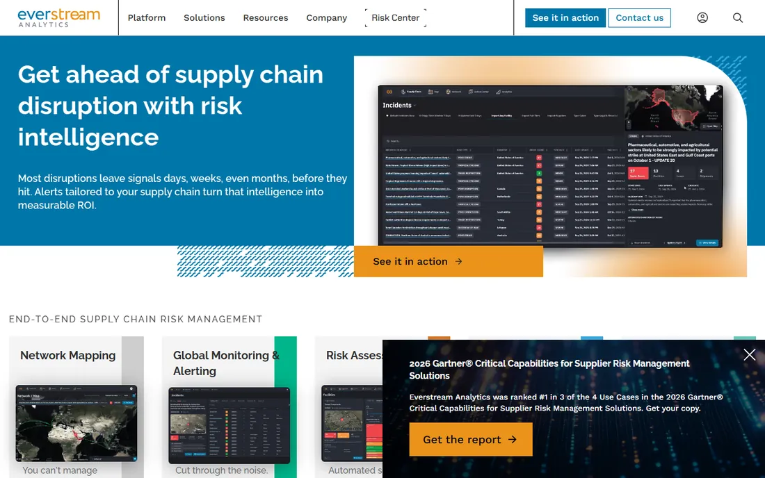 Everstream Analytics homepage