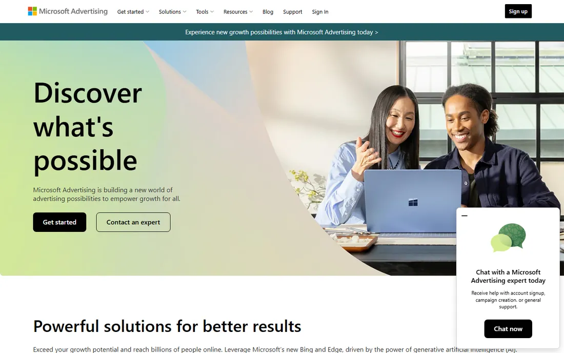 Microsoft Advertising (Xandr) homepage
