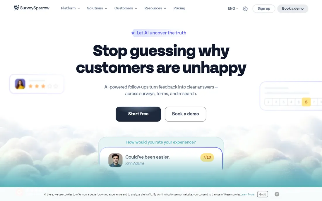 SurveySparrow homepage